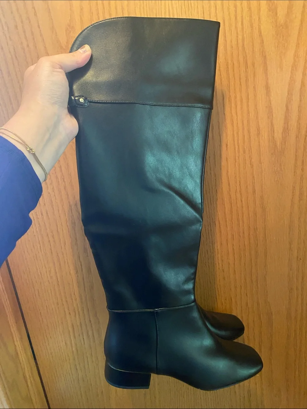 Liz Claiborne Black Over-the-Knee Faux Leather Boots